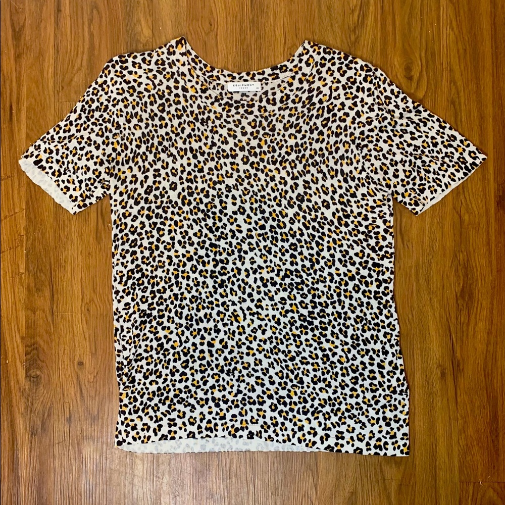 Equipment Riley Leopard Print Silk Tee